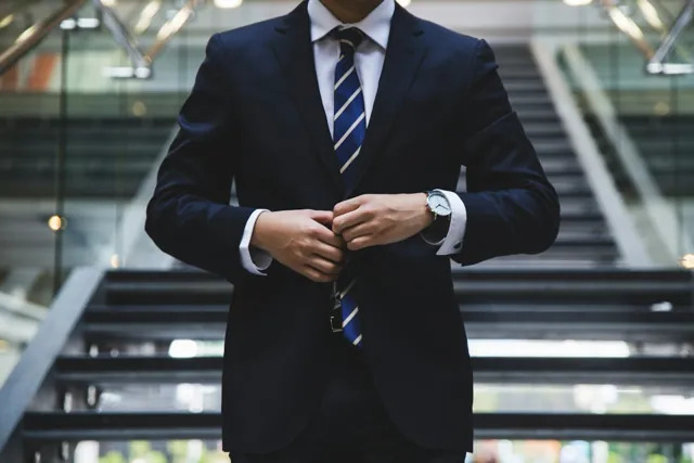 A professional manager preparing for work
