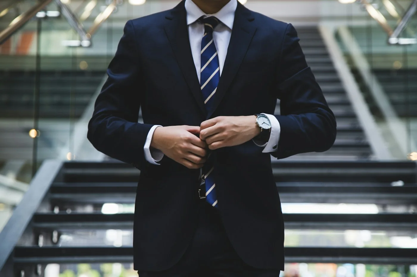 A professional manager preparing for work